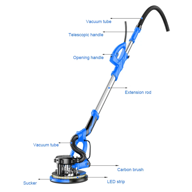 

Drywall Corner Sander Electric Dustless Drywall Sander Led Light Wall Sander Tools Wall Putty With Dust Collection Industrial DY