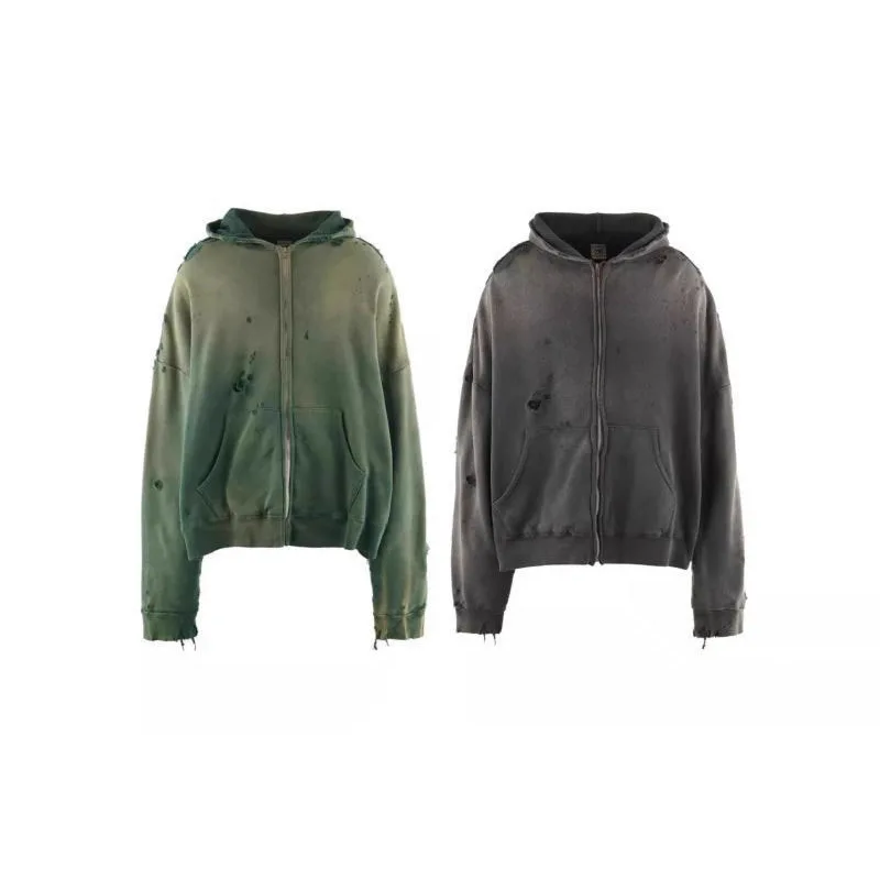 

Waed out American High Street Hoodie Sweatirt Men's Women's Trendy Brand Zipper Hooded Casual Cotton Print Spring Summer