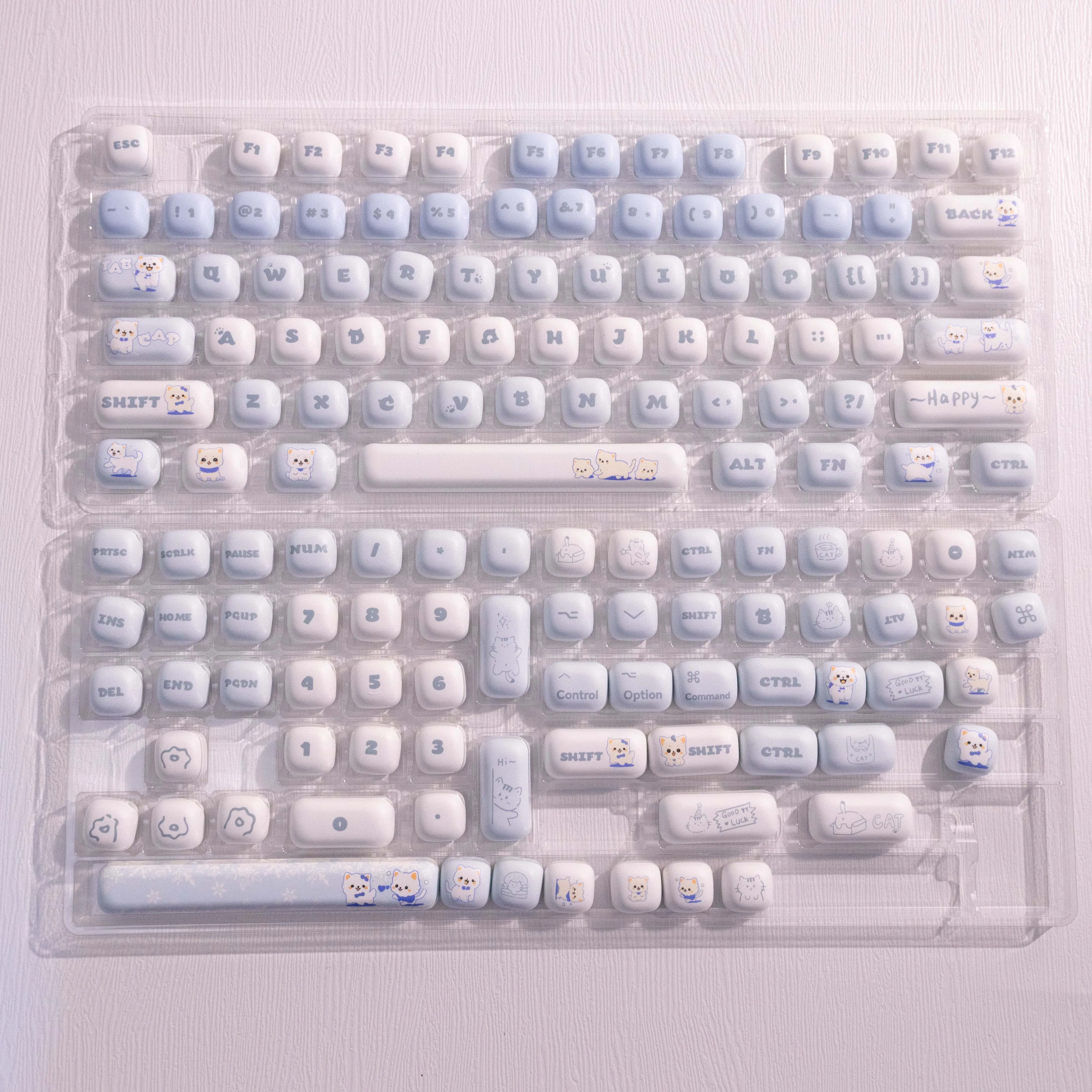 141-Key PBT Dye-Sublimated Keycap Set, MOG Profile, Blue Cat Theme, Compatible with MX Switches for 61/64/68/87/96/104/108 view 5