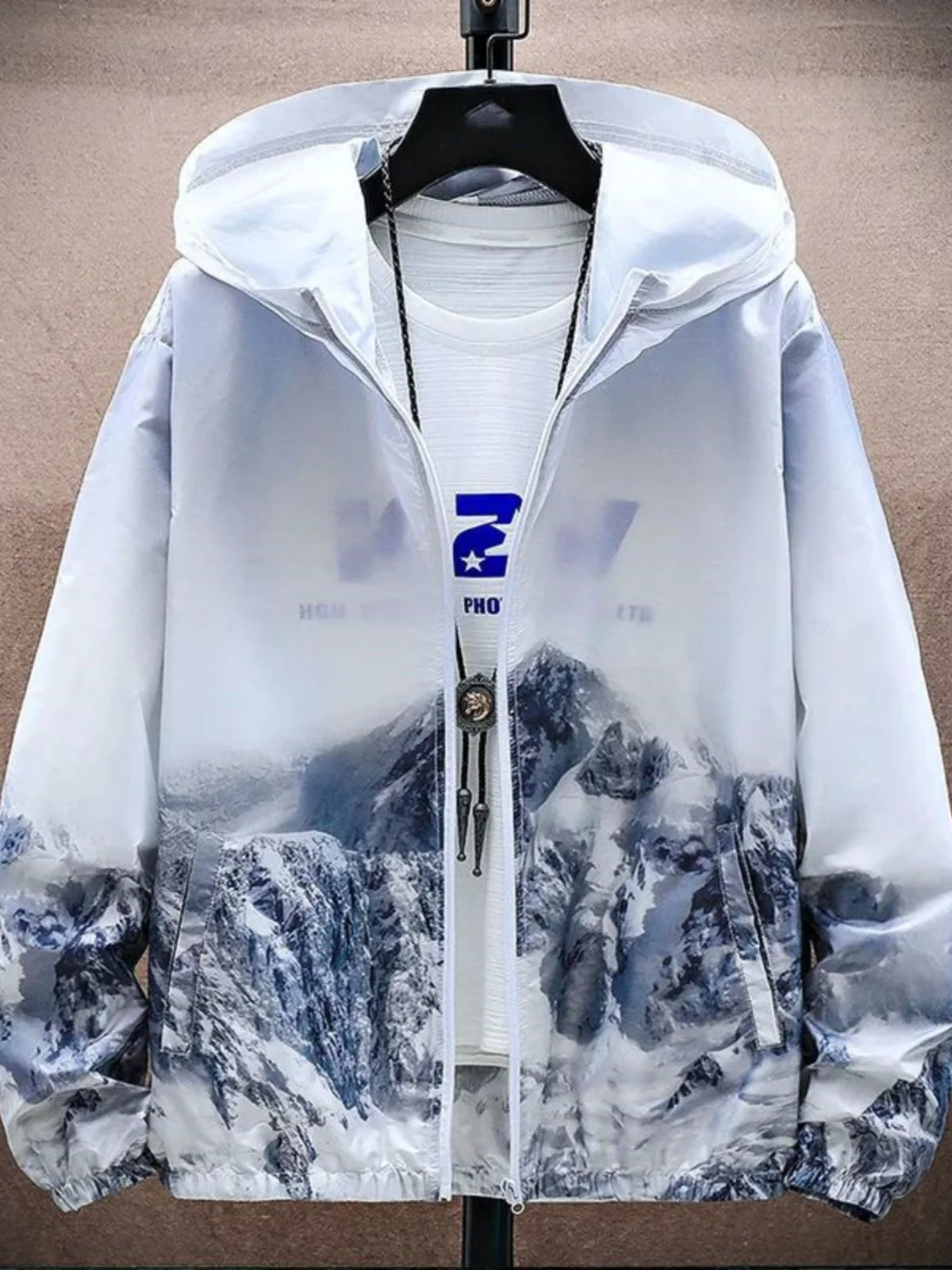 

Men's Summer Breathable Sun Protection Suit Long Sve Zipper Closure Regular Fit Outerwear for Youth Trend Autumn Season