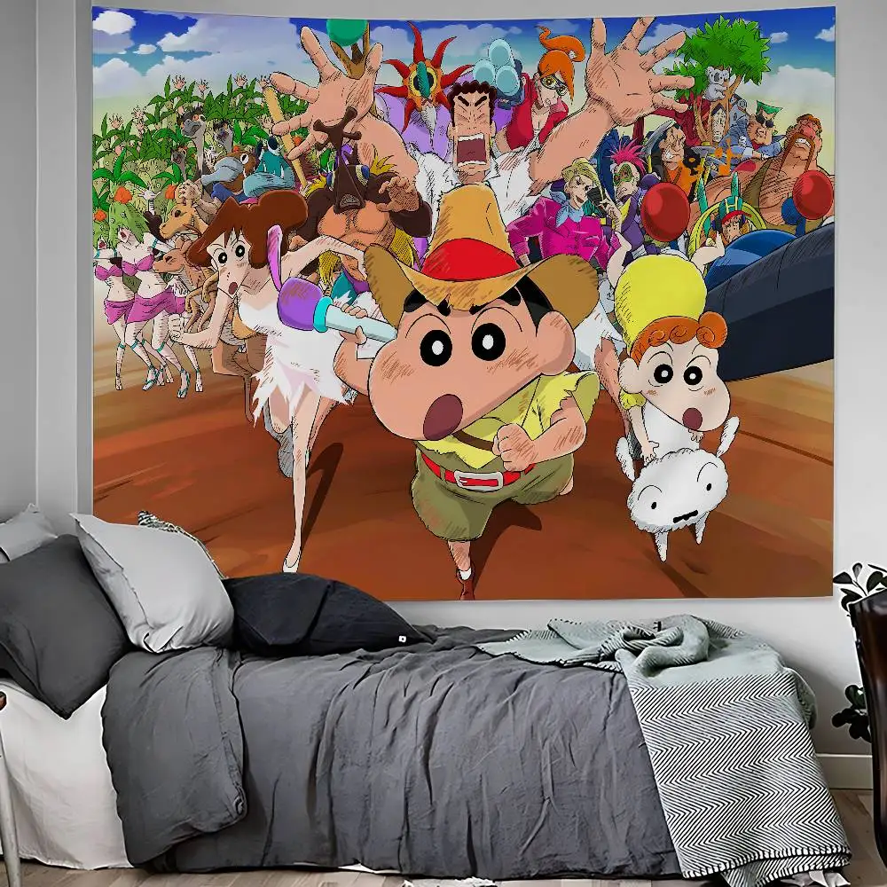 Anime C-Crayon S-Shin-chan Colorful Tapestry Wall Hanging Bohemian Wall Tapestries Mandala Wall Art Decor