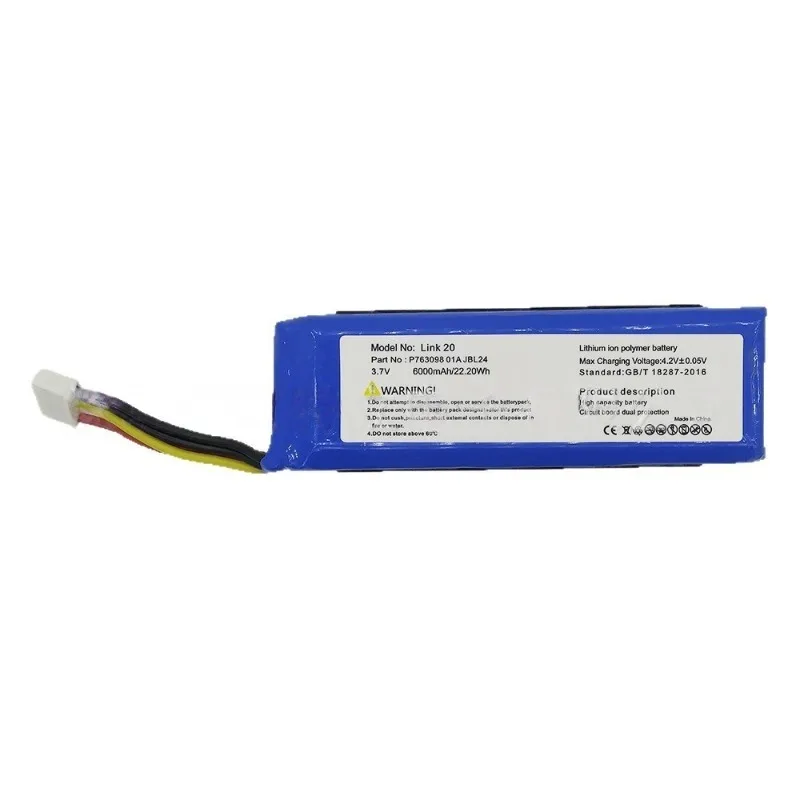 Link 20 3.7V 6000mAh Polymer Battery for P763098 01A Speaker Replace Rechargeable Battery