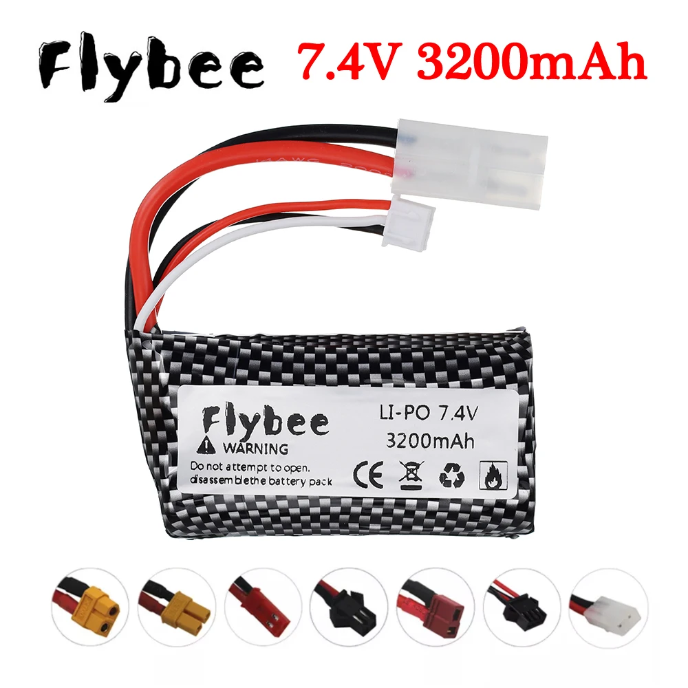 7.4V 3200mah lipo Battery 18650 2S T Plug for RC Car RC Truck RC Boat RC Drone Spare Accessories 7.4V high capacity battery