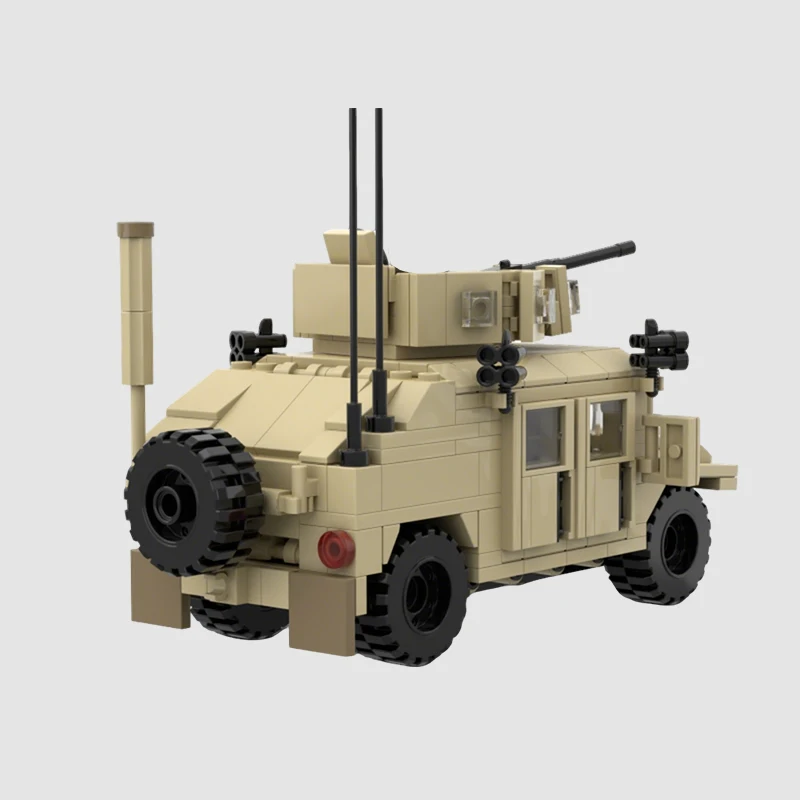 381 pièces de briques de construction modulaires pour véhicule blindé HMMWV M1114 MOC, briques simples, créatives, DIY, jouet pour garçon, cadeau d'anniversaire