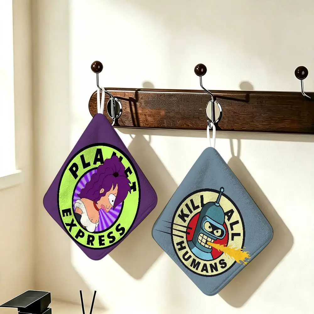 F-Futurama B-Bender For Whole House Use Polyester Cotton Daily Towel, Hanging Kitchen Hand Wiping Cloth, Durable