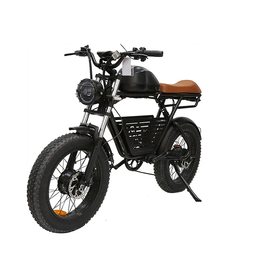 

20 Inch Fat Tire 1000W 48V 22.5AH Lithium Battery Adult City Hybrid MTB Mountain Steel Retro Dual Motor EBike Electric Road Bike