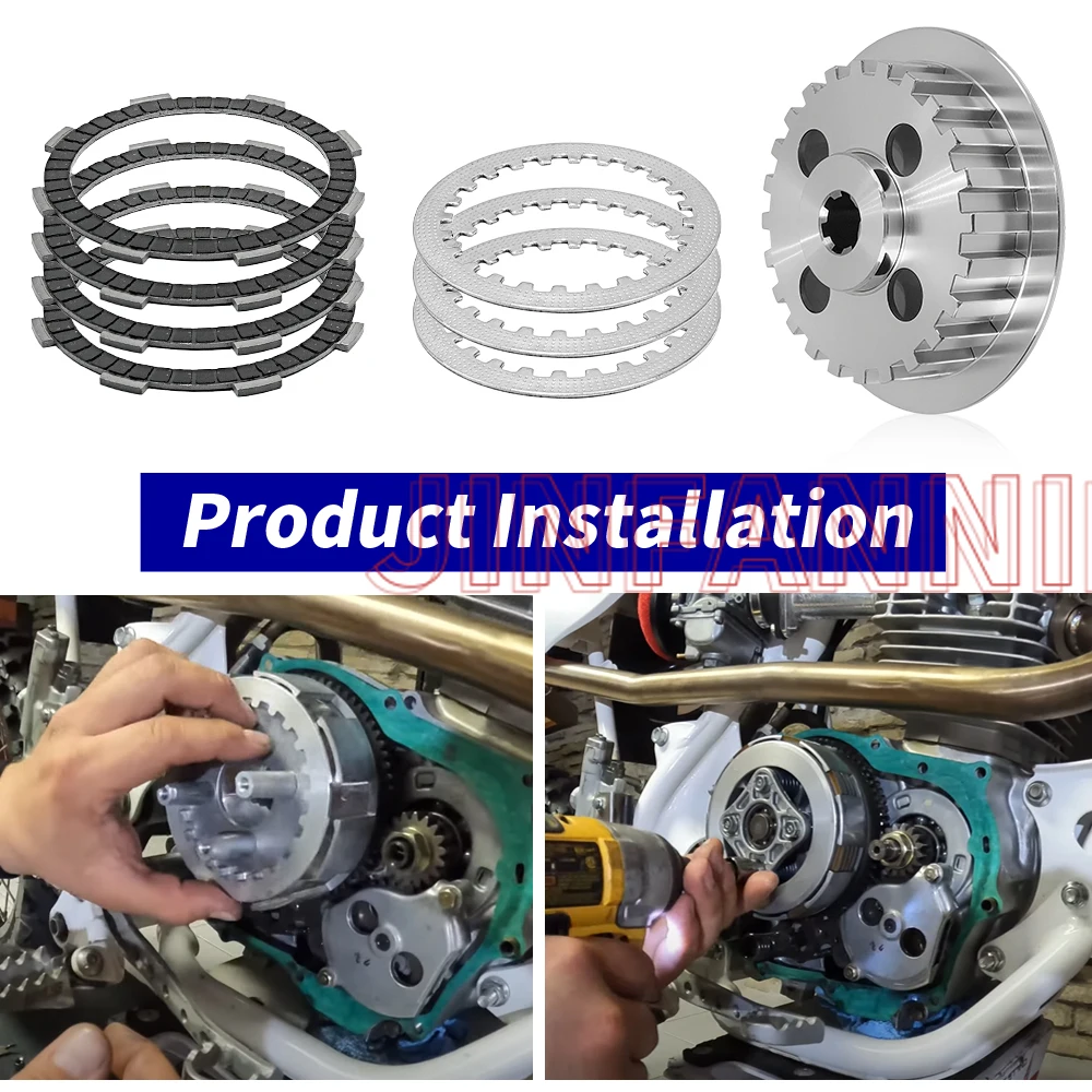 Clutch Pressure Plates Kit & Center Inner Hub Gasket for Honda CRF100F 2004-2010 2011 2012 2013