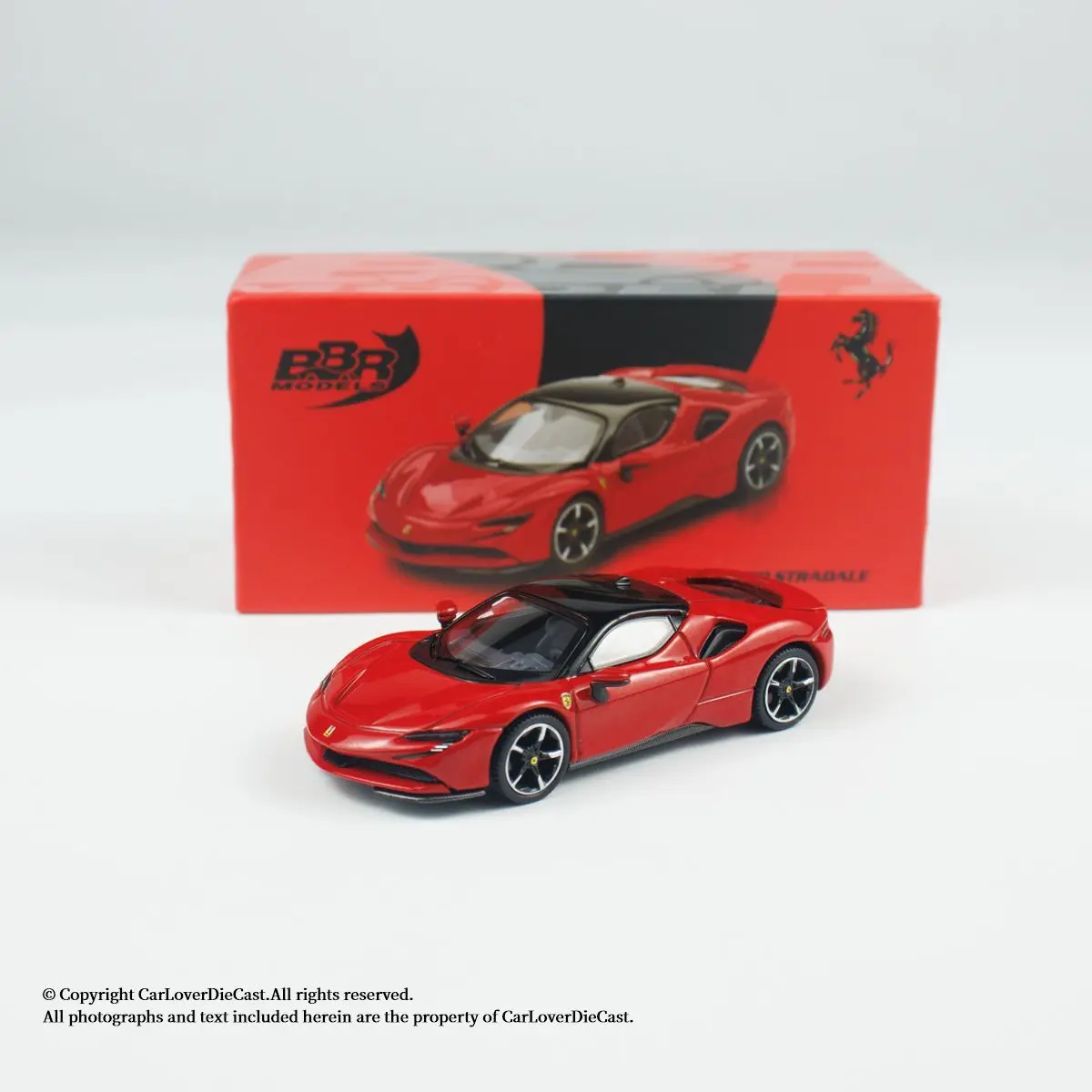 

Diecast BBR 1:64 Scale Ferrari SF90 Red Alloy Car Model Collectible Toy Gift Souvenir Display Ornament