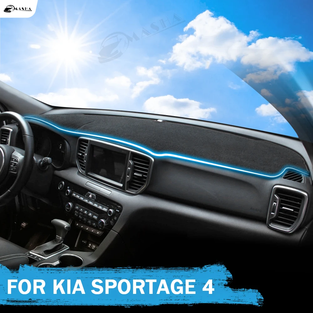 Couverture de tableau de bord de voiture pour Kia Sportage 4 2016 2017 2018 2019 2020 2021, évite la lumière, tapis Anti-UV, tapis antidérapants