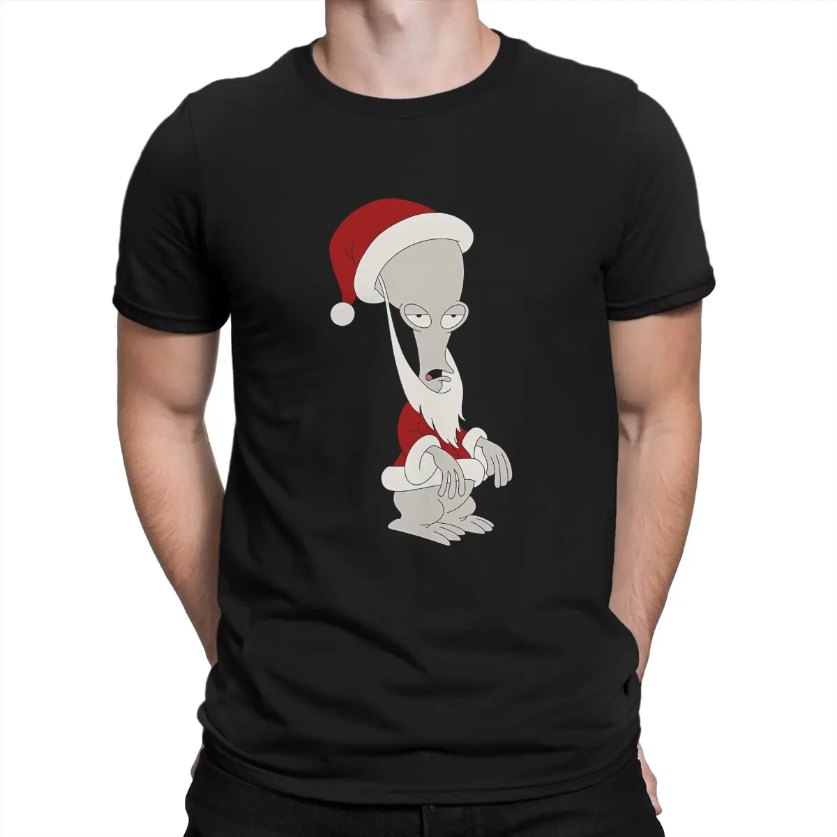 A-American Dad Cartoon Men\'s TShirt Roger As Santa Fashion T Shirt Original Sweatshirts Hipster