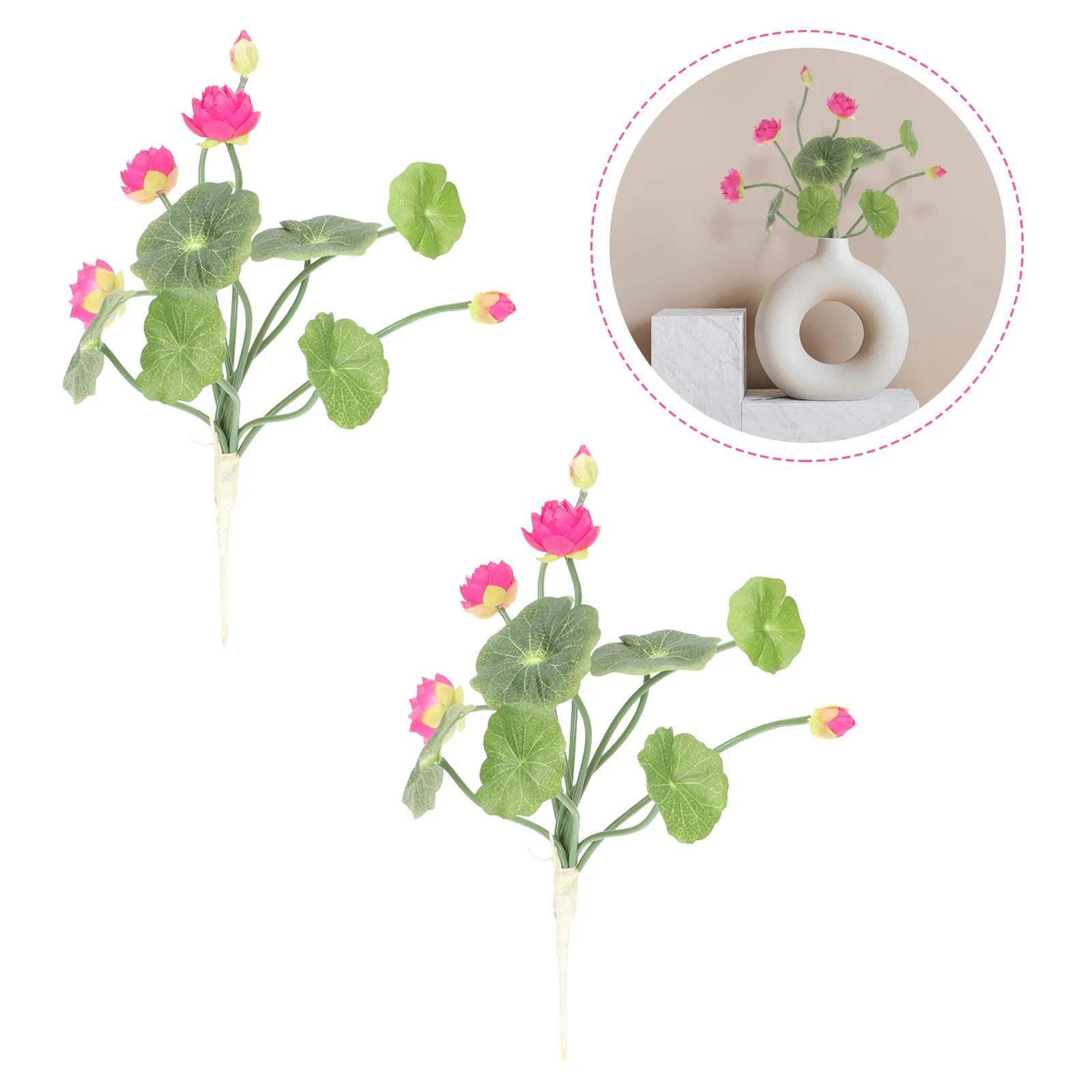 

2Pcs Lotus Prop Artificial Flower Fake Lotus Ornament Scene Decoration for Home Centerpiece Bouquet Wreath Arrangement