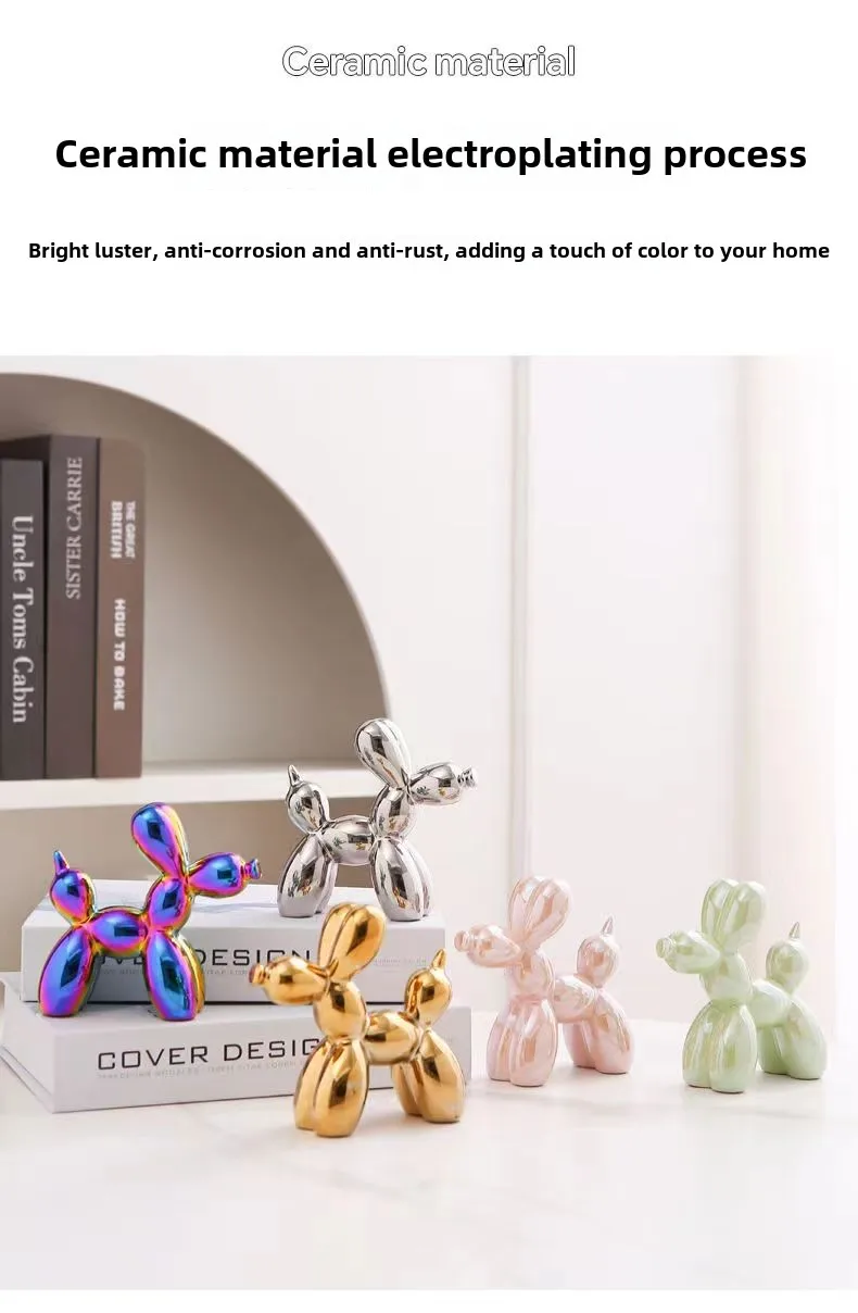 Keramik Ballonhund Skulptur Wohnungsdekoration Raumdekoration Büro-Accessoires Nordische Tier-Dekorative Skulpturen Figuren – Detail 4