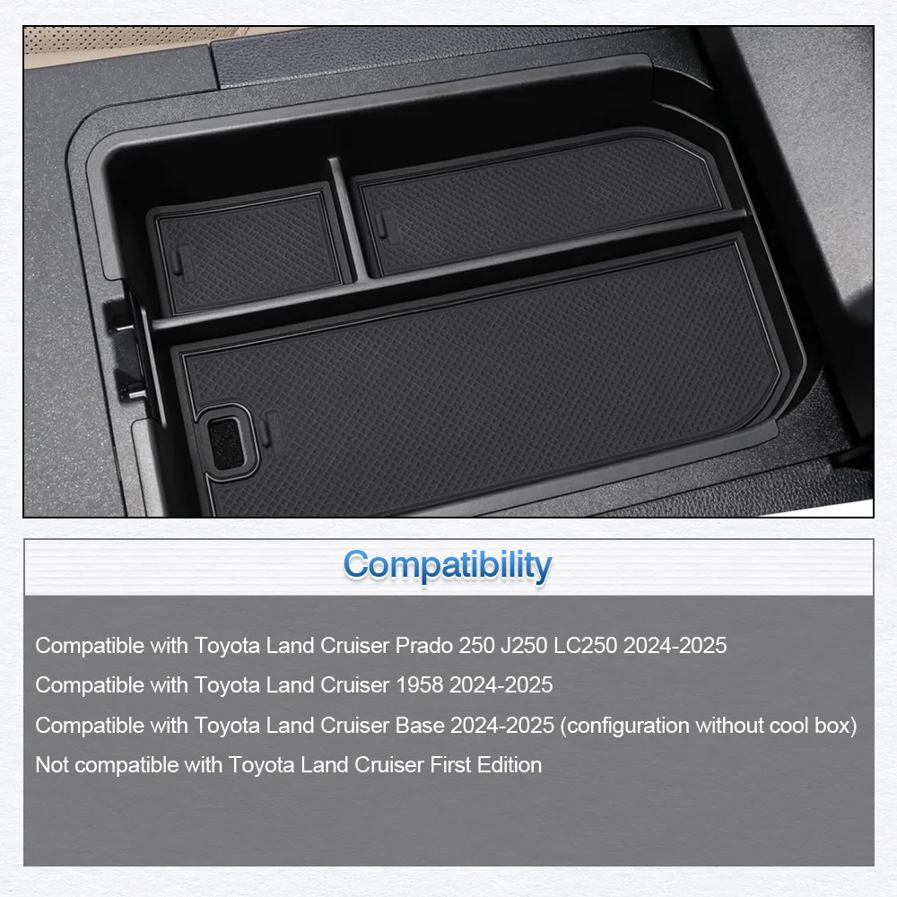 

Car Armrest Storage Box Central Control Armrest Storage Box Tray For Toyota Land Cruiser Prado 250 LC250 2024 2025