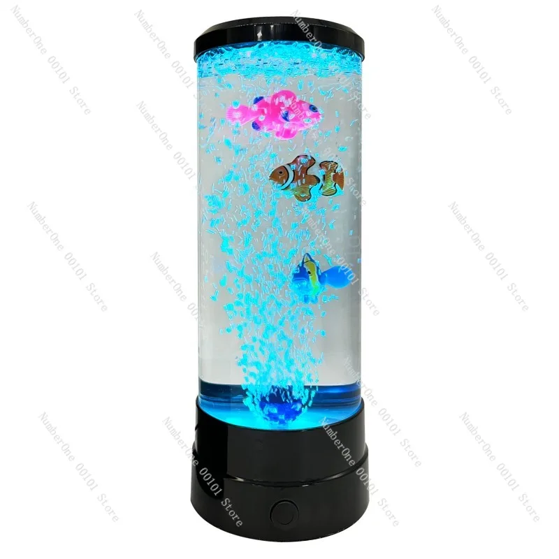 LED Colorful Bubble Fish Night Light, Large Size USB Plug-in Bedroom Atmosphere Lamp Home Decor