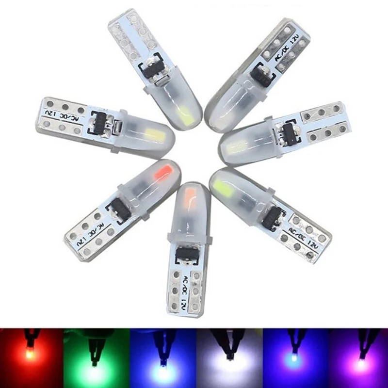 T5 Lampu Dasbor Mobil Otomatis 2 3014 SMD Lampu Panel Instrumen Baca Tanpa Polaritas Bohlam Led Putih 12V DC