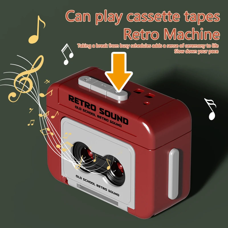 New Portable Vintage Cassette Recorder Keychain Can Record Music Funny Recorder Keyring Bag Pendant Decorations For Couple Gifts