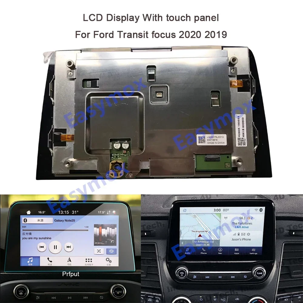 

LQ080Y5LX01D Car LCD Display with Touch Screen for Ford Transit focus Fiesta Escape PUMA 2018-2024 Repair