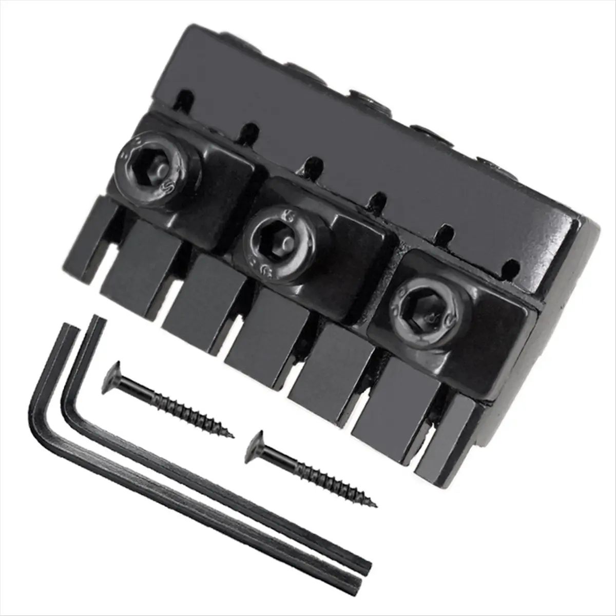 L79A 6-String Headless Electric Guitar String Locking Nuts Set with Wrench Screw String Lock Nuts Music Instrument Accessory