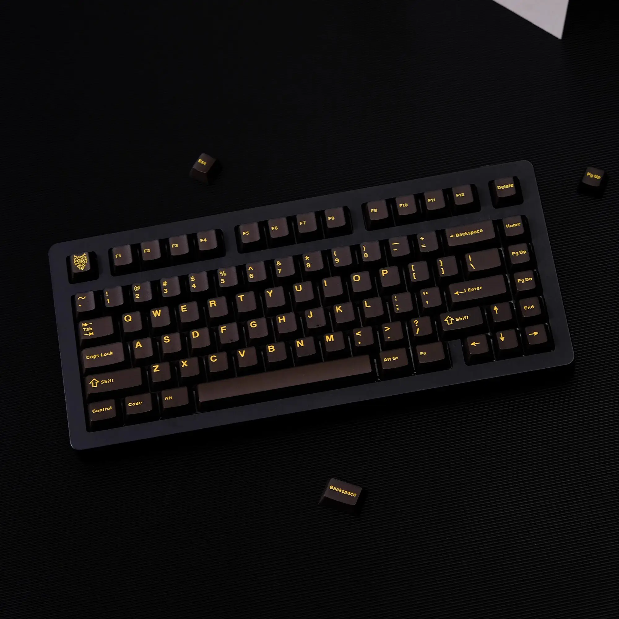 Semi-transparent black gold/blue/dark green/purple/black mechanical keyboard keycap 120 keys original ABS two colors