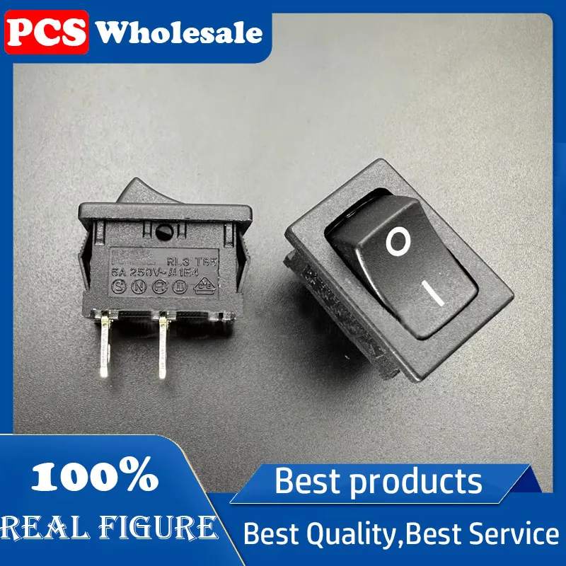 Original RL3 T85 boat type switch rocker 2 pin self-resetting power button 6A250V 10A125V VDE UL certification 21*15mm