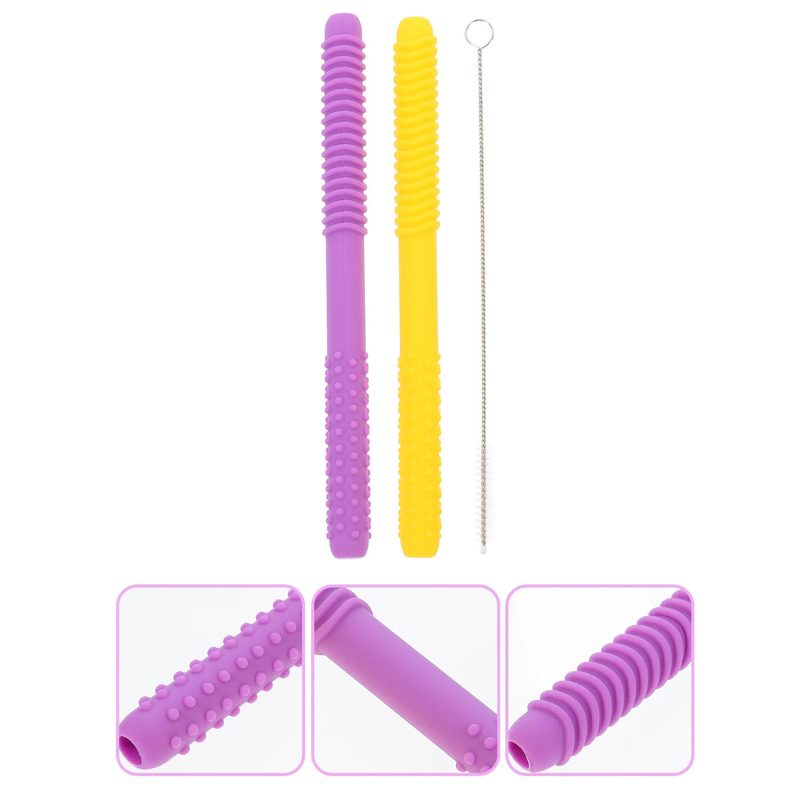 1 セットシリコーンベビーおしゃぶりロッド中空咀嚼安全臼歯幼児歯が生えるおもちゃクリーニングシャワーギフト付き
