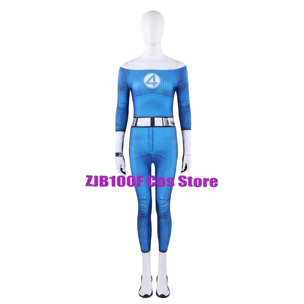 Anime Fantastic Hero Invisible Woman Cosplay Women Coat Jumpsuit Costume Set Halloween Party Play Outfit view 5