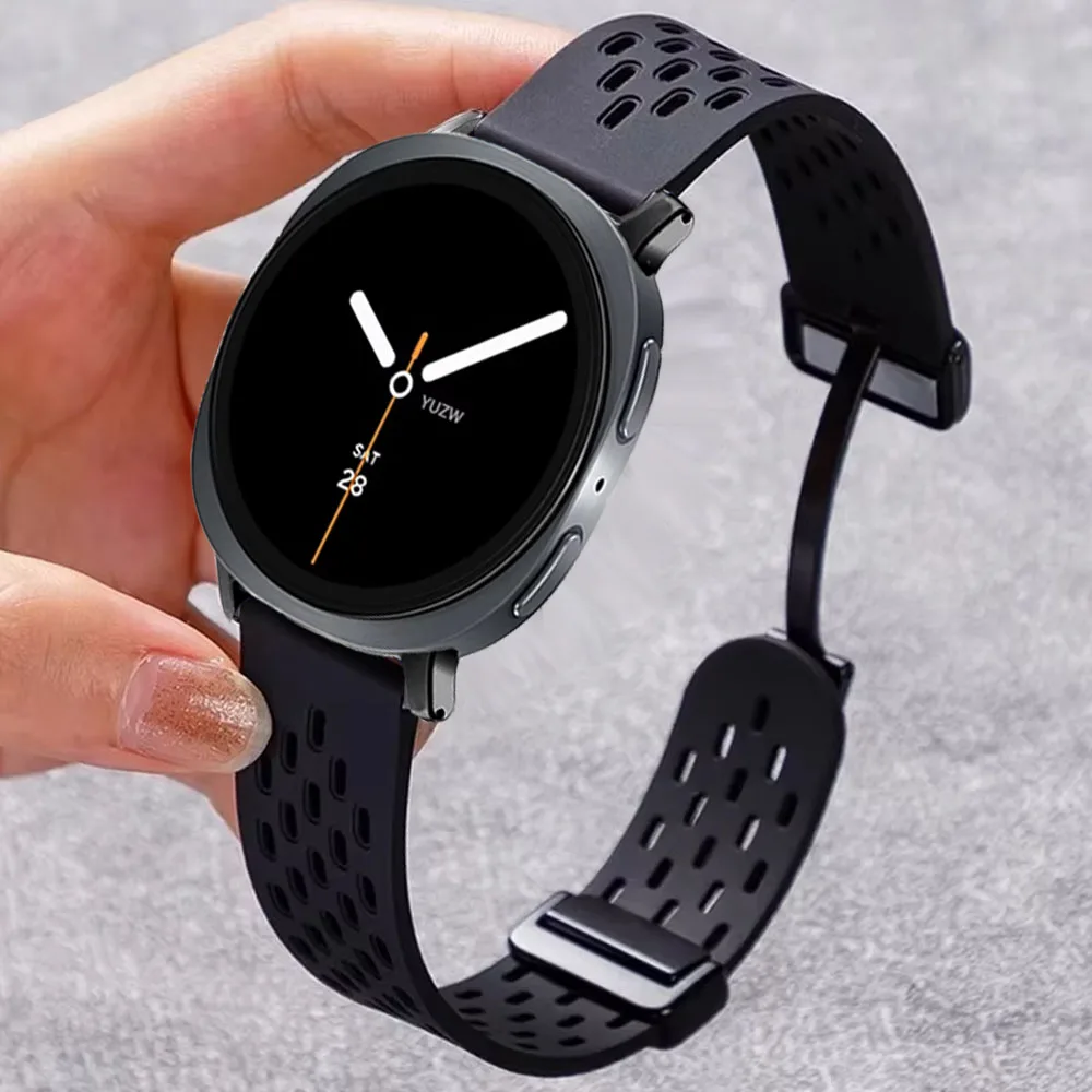 حزام سيليكون مغناطيسي لساعة سامسونج جالاكسي 8/8 كلاسيكي 40 مللي متر 44 مللي متر 46 مللي متر سوار بديل رياضي لساعة جالاكسي الترا 47 مللي متر 2025