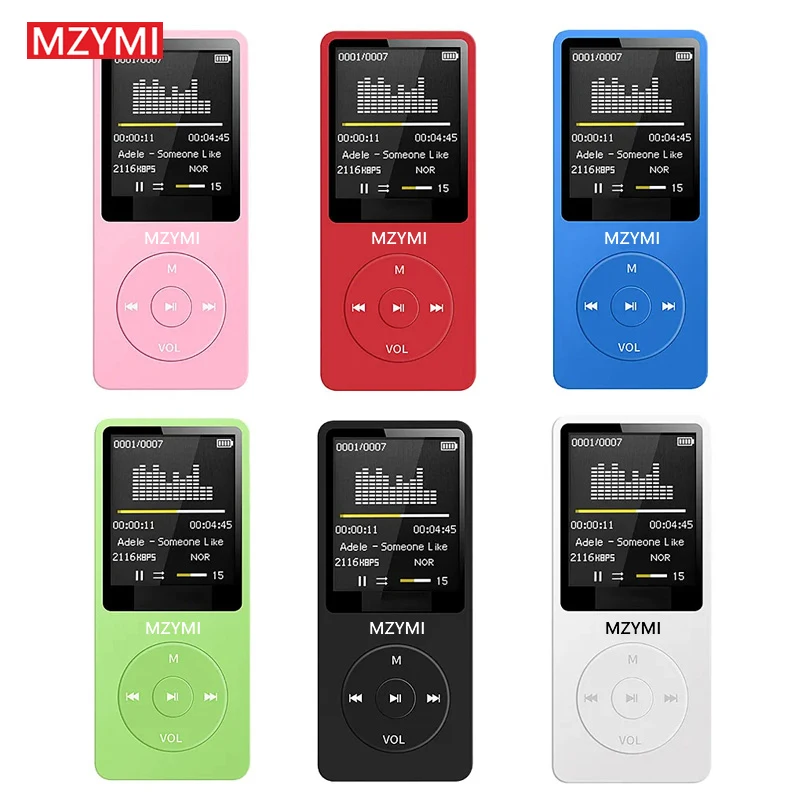 MZYMI Mp3 Mp4 Player 16 GB Memory Card Portable Digital Screen Music FM Radio Voice Record Built-in HD Speaker With Photo Viewe