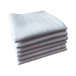 Absorbent Handkerchiefs Cotton Square Towel Hankies Men White Bandannas Hankies Sweat Wiping Towel Pocket Square 5PCS