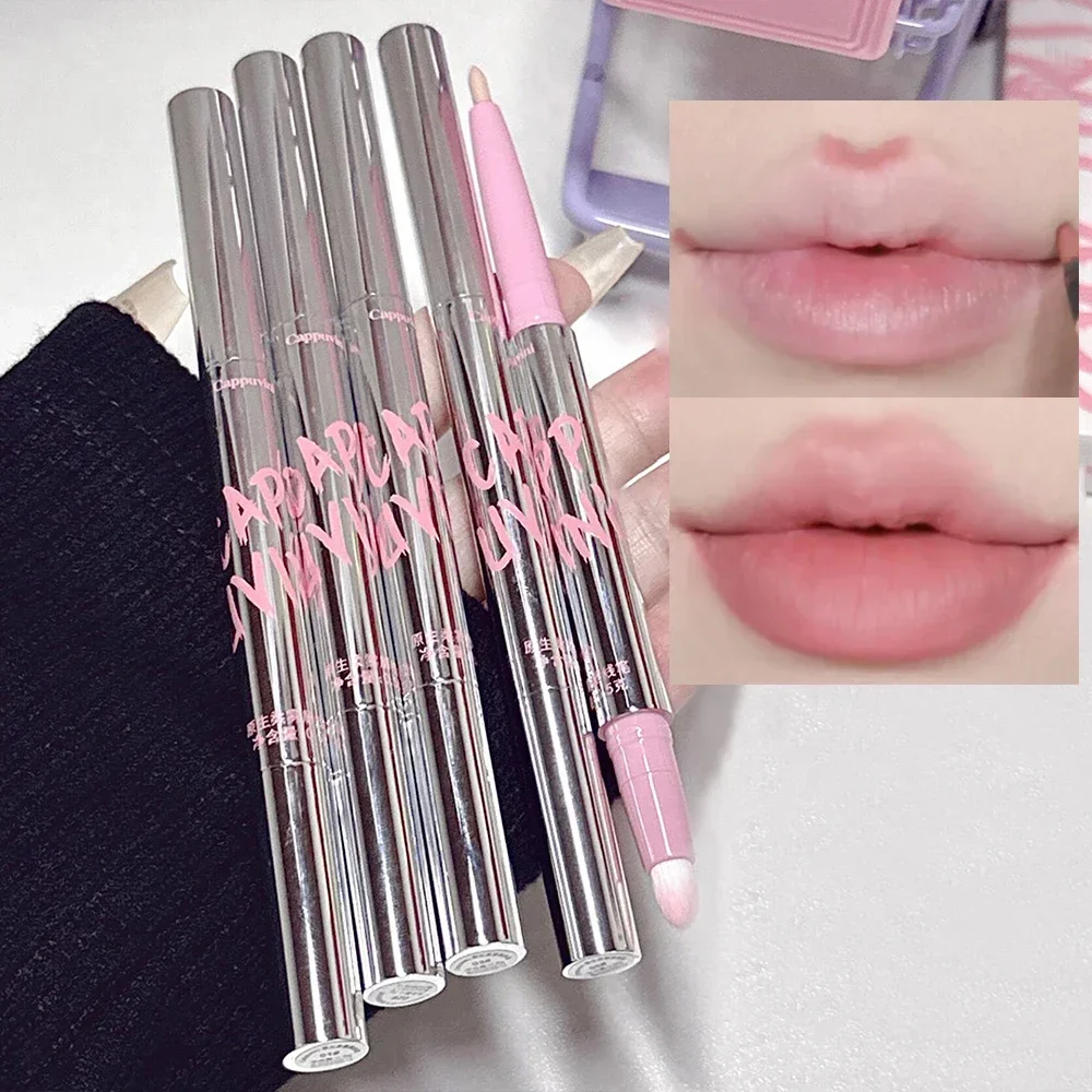 Penna per labbra Penna per rossetto opaco Tubo argento Rossetto impermeabile a lunga durata Contouring labbra Tazza antiaderente Matita per labbra Trucco