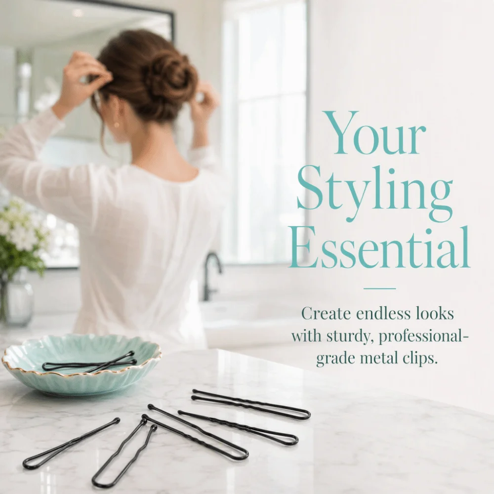 Fashion 500g Black Hair Clips Invisible Wavy U-Shaped Bobby Pin Thickened Metal Waved Hairgrip Bun Styling