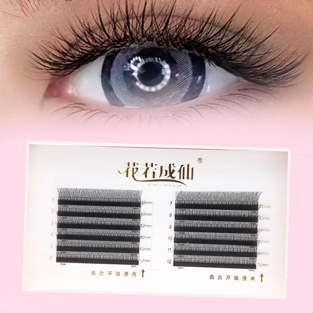 Extensiones de pestañas Negro mate Natural Punta única Forma de U Extensiones de pestañas 2D Y Fans Volumen Pestañas postizas individuales