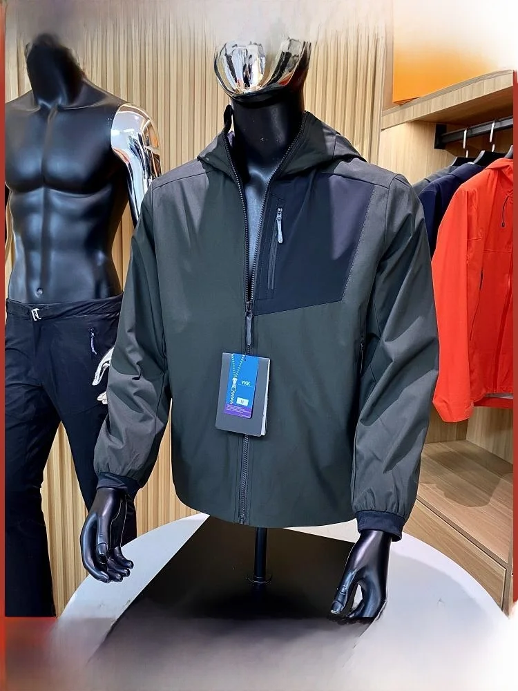 

Douxia 68 Pieces Lightweight Men's Outdoor Fce Early Autumn Waterproof Breathable Jaet Thin Outerwear Stand Fit Long ...