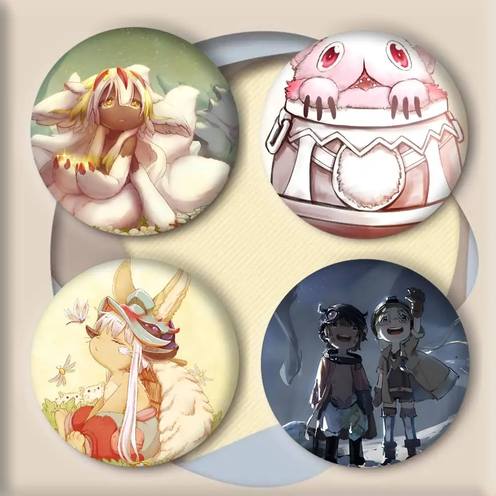 Cute Cartoon Anime M-Made in Abyss Manga Badges Round Cosplay Pin Bag Decor Fans Collect Friends Gifts Brooch