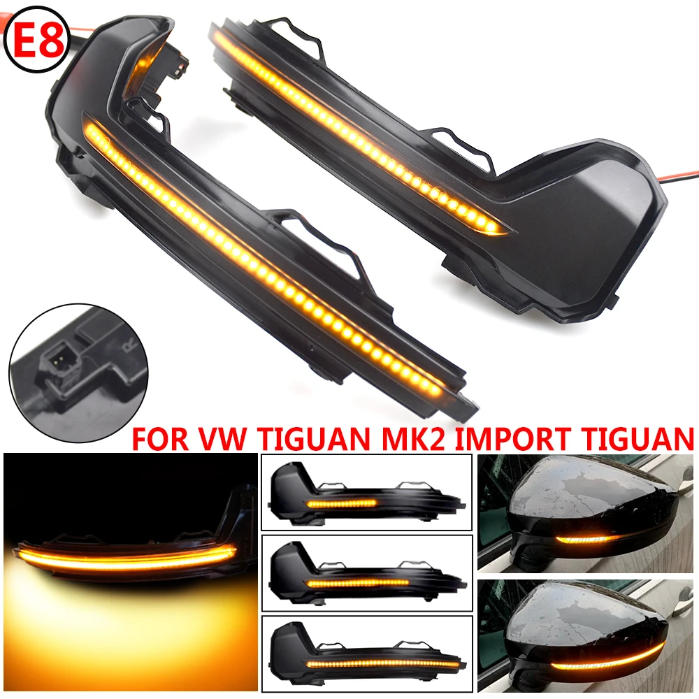 Dynamic Mirror for Volkswagen Tiguan MK2 II R 5N 2017 2018 2019 2020 for VW light LED Blinker Turn Signal