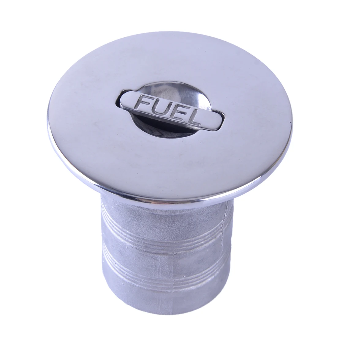 

NEW 2" 50mm Marine Boat Deck Fuel Fill Filler With Keyless Lift Cap 316 Stainless Steel With Safety Chain Silver