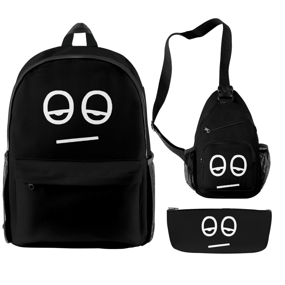 Henry Moodie Logo Backpack Three Piece Set Women Men Shoulders Bag Fashion Streetwear Travel Bags