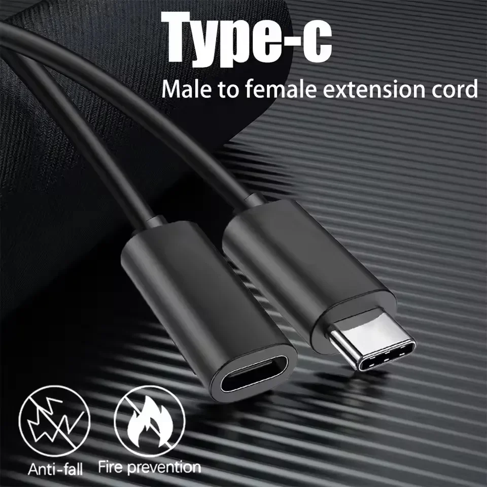 Male USB C To Type-C Female Extension Cable TypeC Data Transfer Cables USB C Cable Fast Charging Cord Line For Laptop PC Switch