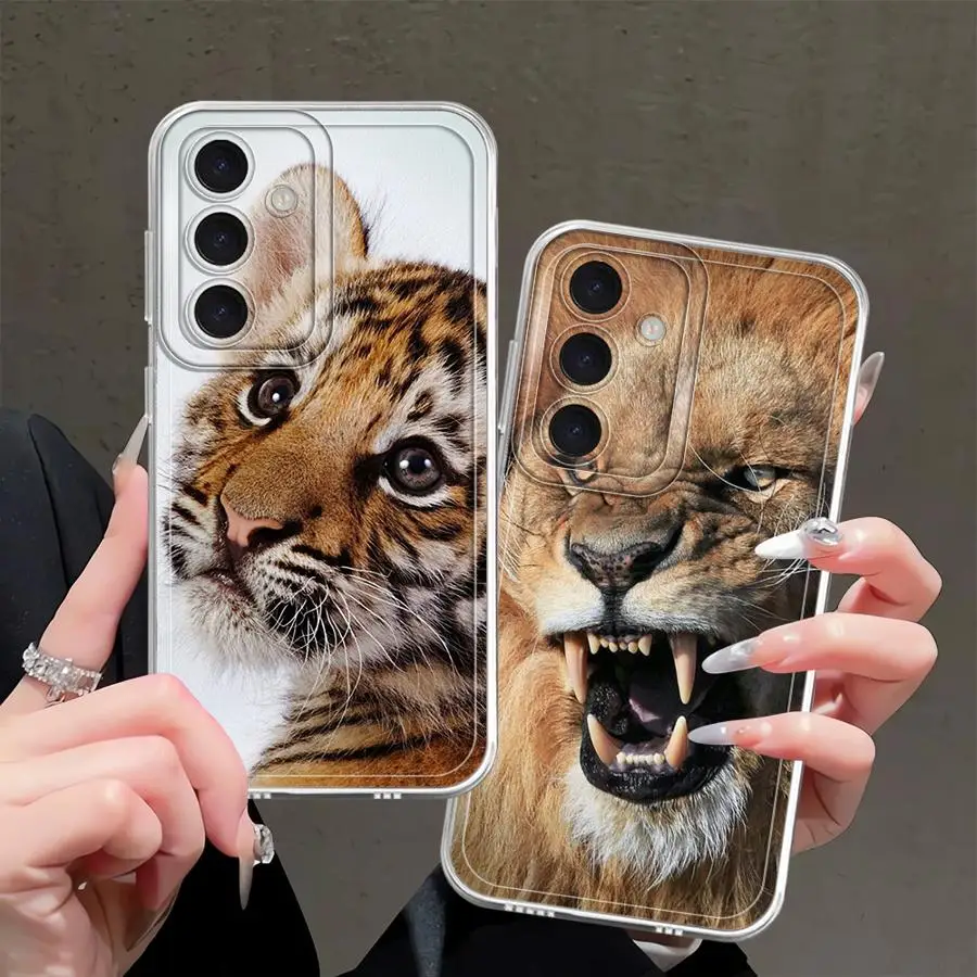 Tiger Lion Case for Samsung Galaxy A57 A54 A15 A55 A25 A51 A14 A16 A36 A37 A52 A52 A17 A34 A35 A26 A24 A56 Phone Cover A13 A31