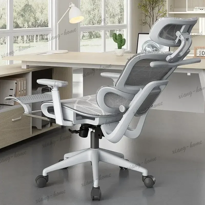 LJY Breathable Ergonomic Office Computer Chair Reclining Gaming Chair  Comfort Lumbar Support  Long Sitting Adjustable Swivel De