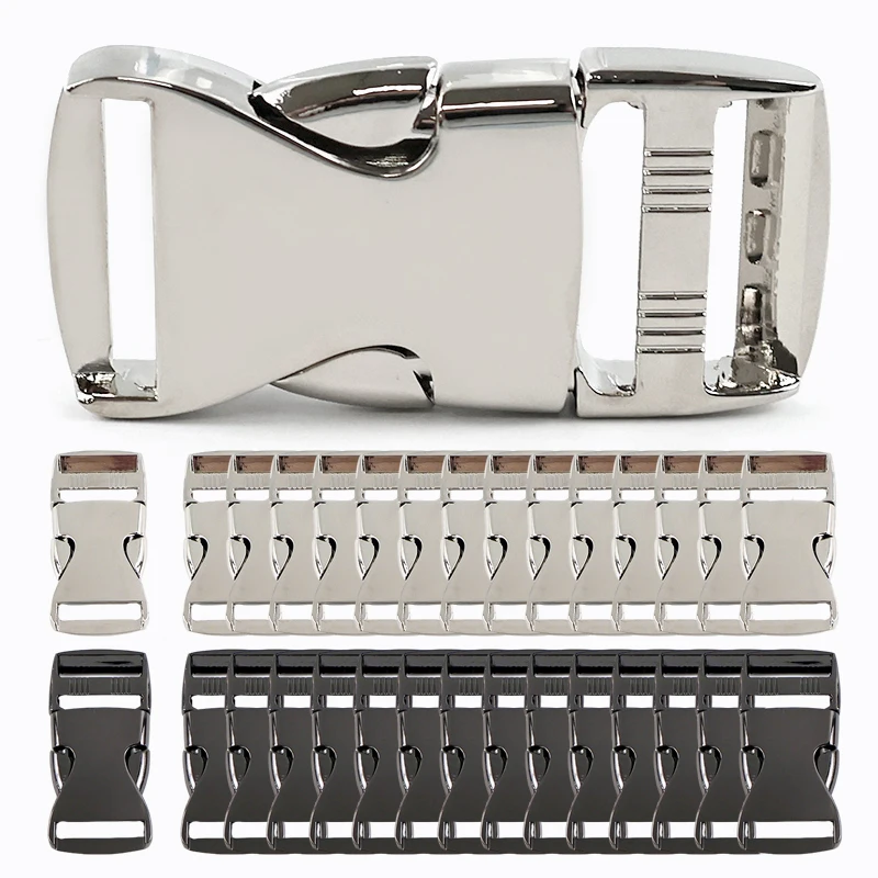 

5/10Pcs 20/25/38mm Metal Side Release Buckle for Backpack Webbing Strap Carabiner Clips Pet Collar Safety Belt Hooks Accessories