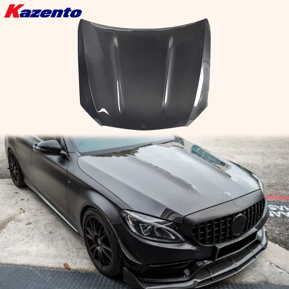 For Benz W205 Non-C63 16-21 Only Carbon Fiber AMG Style Front Hood Replacement( Ocean freight is favorable, welcome to inqury)