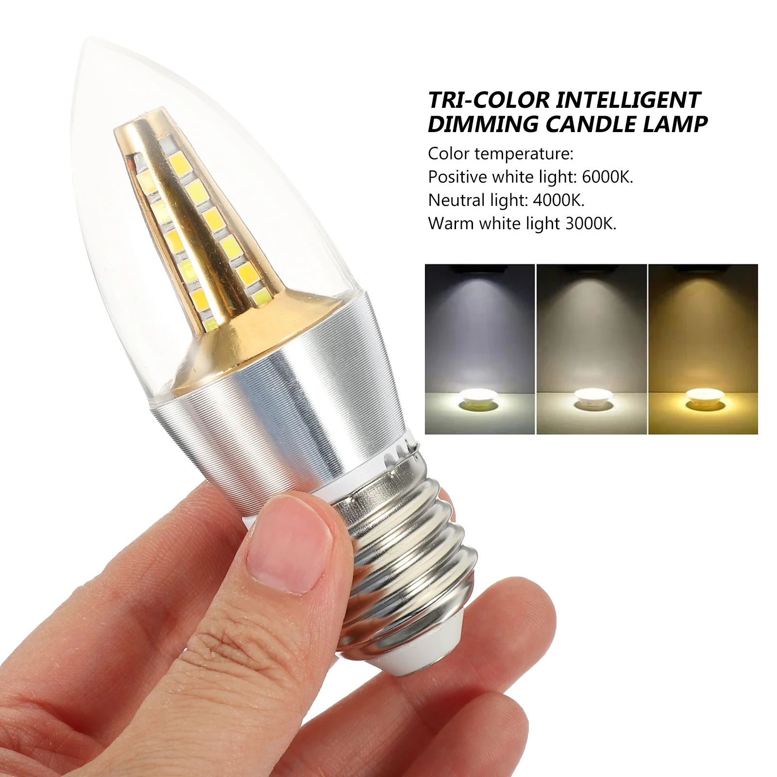 

2Pcs Smart Dimming LED Light Bulb Color Changing Small Screw Bulb for Home Office Multi-Purpose LED Light Energy Saving
