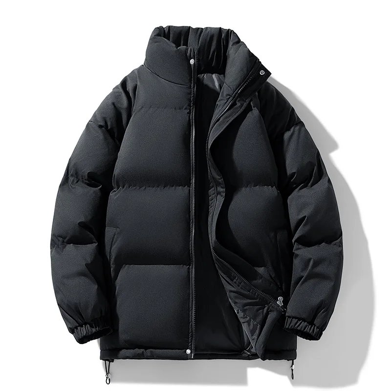 

High Quality New Men Casual Winter Jackets Cotton Thicken Windproof Overcoat Men's Fashion Solid Stand Collar Coats Warm Parkas