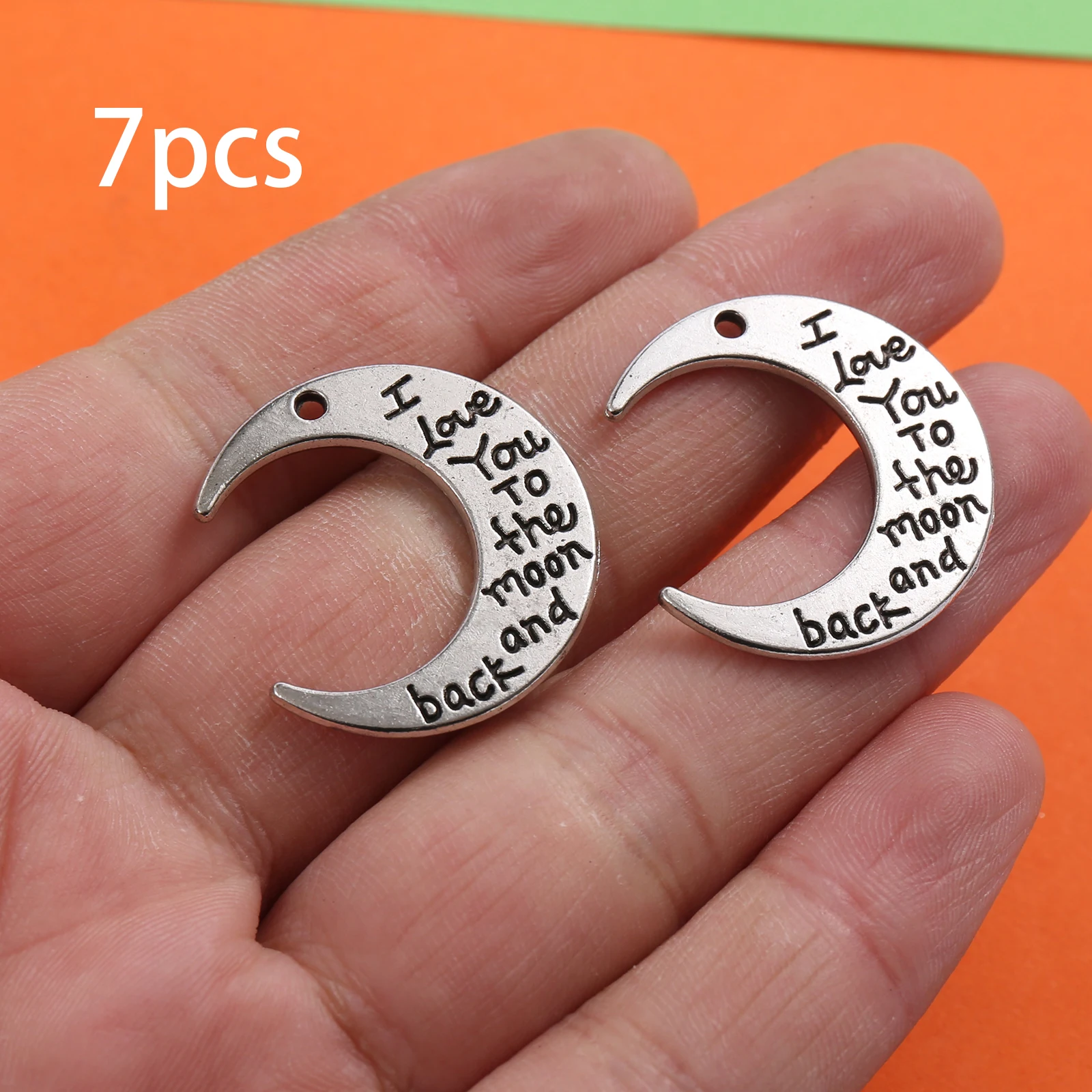 7 Engraved Confession Messages in English on Handmade Crescent-Shaped Accessories, Simple Retro Crescent Romantic Design, Suitable for DIY Bracelets, Necklaces, and Earrings, Handmade Beaded Decorative Accessories