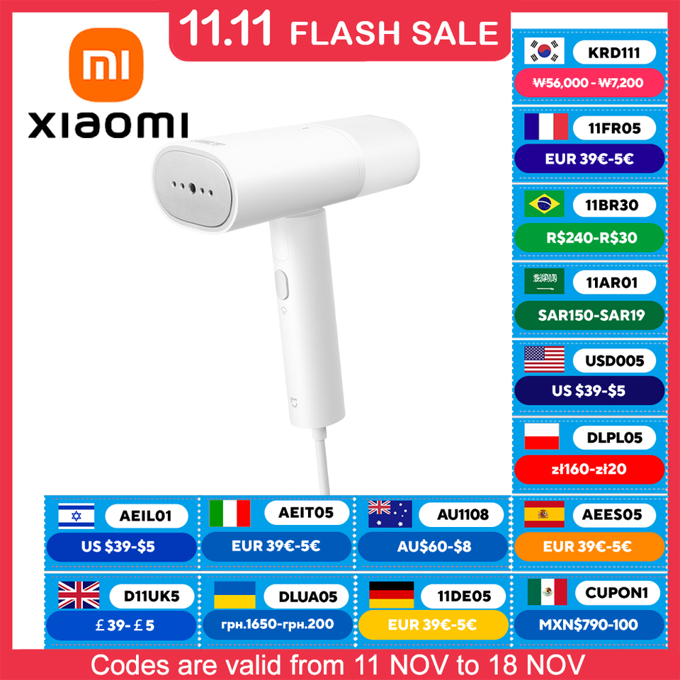  New XIAOMI MIJIA Handheld Garment Steamer 2 iron Home Electric Steam Cleaner Portable Foldable Mite Removal Flat Ironing Machine