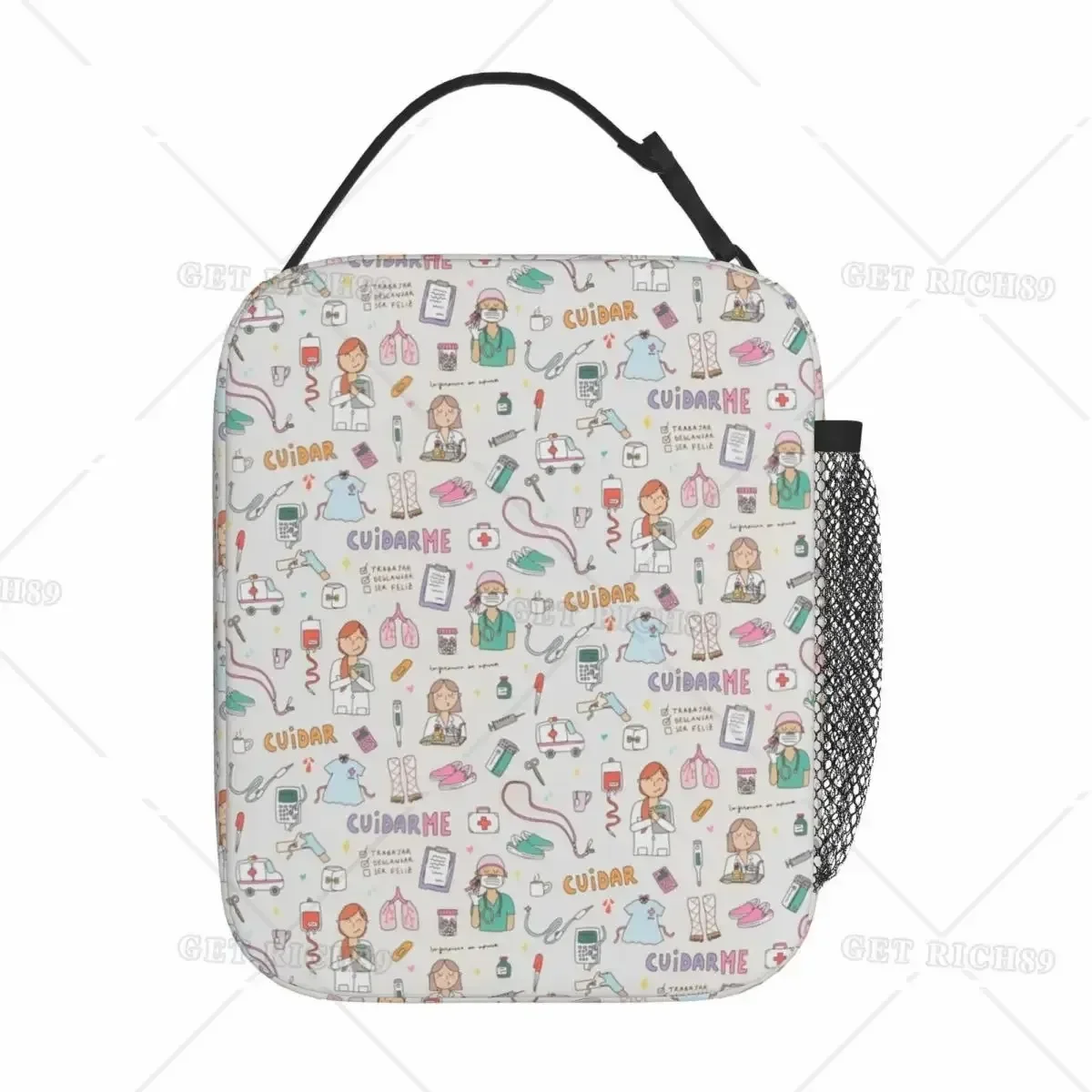 Cartoon Ladies Nurse Doctor Lunch Boxes Cute Lunch Bags for Nurse High Quality Insulated Food Container for Outdoor Activities