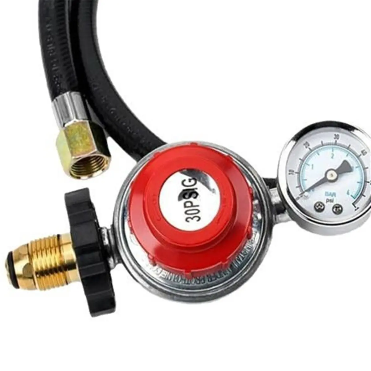 2026 New Tool 4 Ft High Pressure Gas Regulator 30PSI Gauge Pol Connector for Gas Tank Heaters Gas Indicator with Gauge