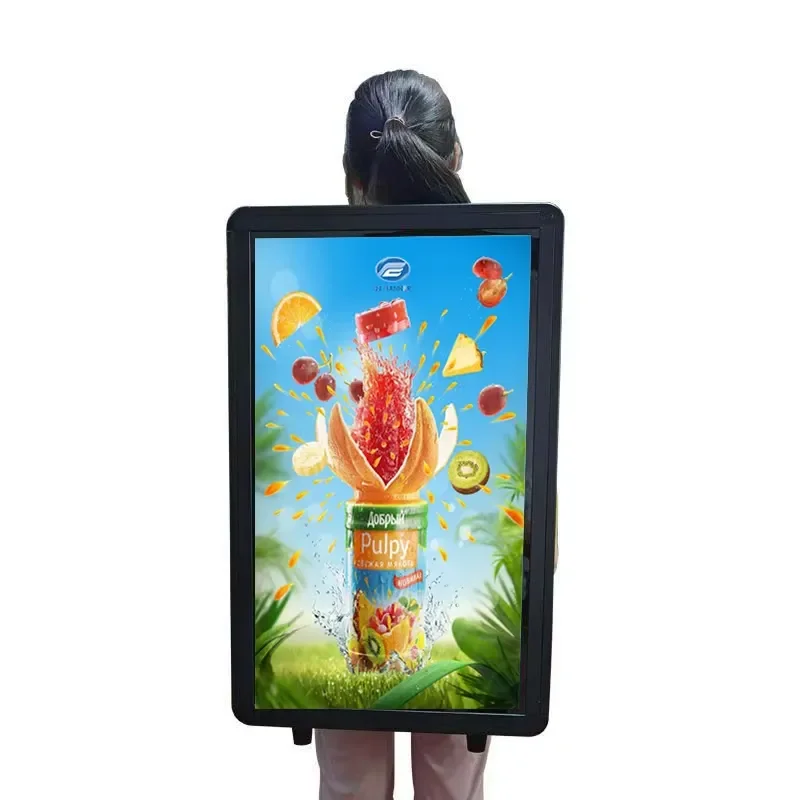 Human Walking Aluminum Rectangle Billboard Advertising Light Box Portable High Brightness LED Outdoor Promotional Movable