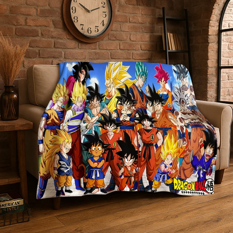 Retro HD D-Dragon B-Ball Cartoon Soft Blanket,Flannel Throw Blanket for Living Room Bedroom Bed Sofa Picnic Hiking Napping Gift